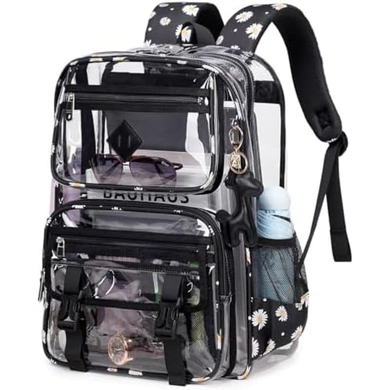 Mochila Transparente Sisipoet Para Escola , De PVC Resistente Eventos De Estádio , Bolsa