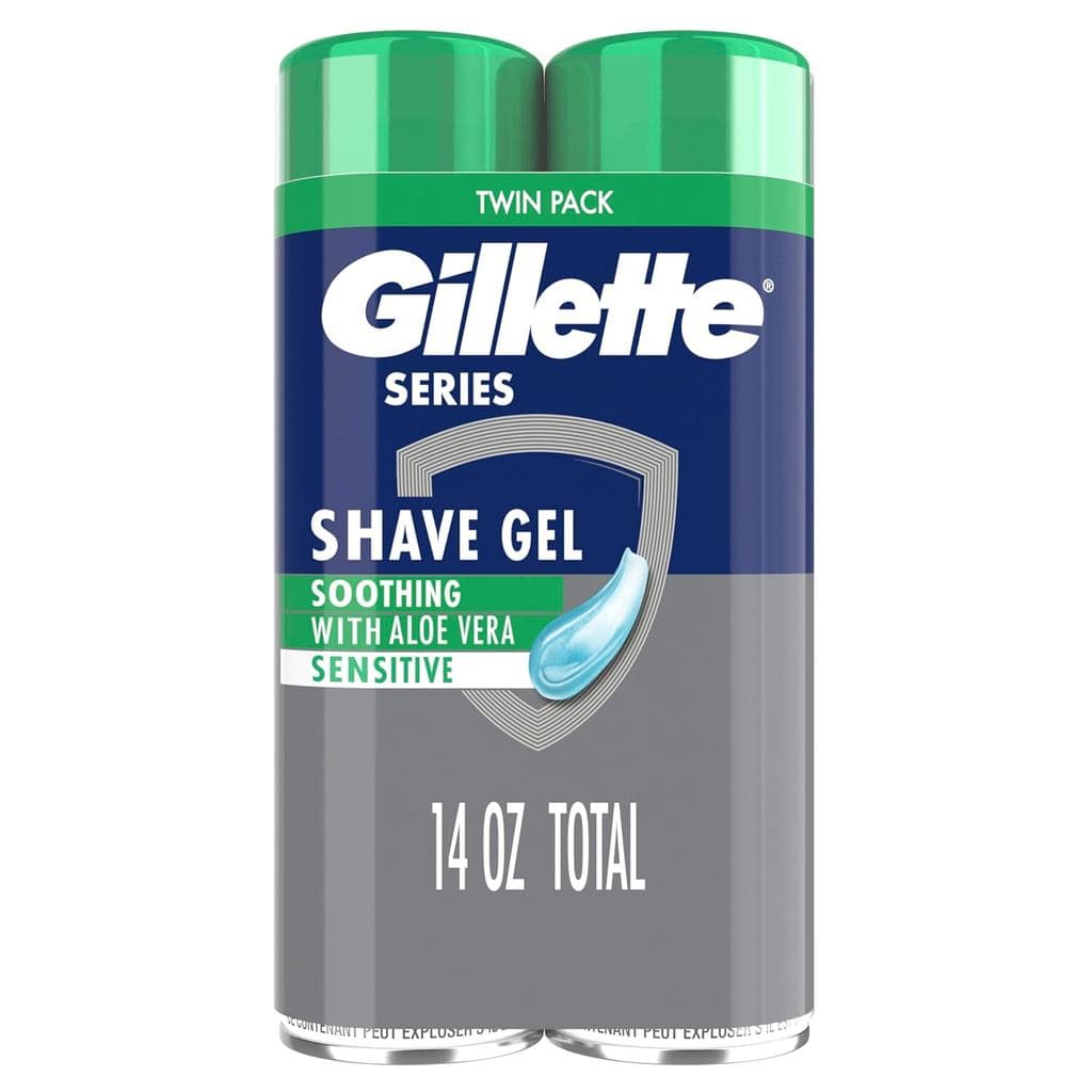 Gel de Barbear Gillette Series 3X Action, Sensível, Pacote Duplo, 7 Oz (Pacote com 2) DQDH