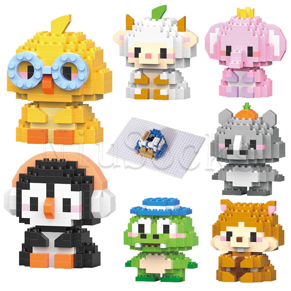 Brinquedos Animais Dos Desenhos Animados Para Crianças , Presente Educacional Da Montagem Do Bloco De Construção