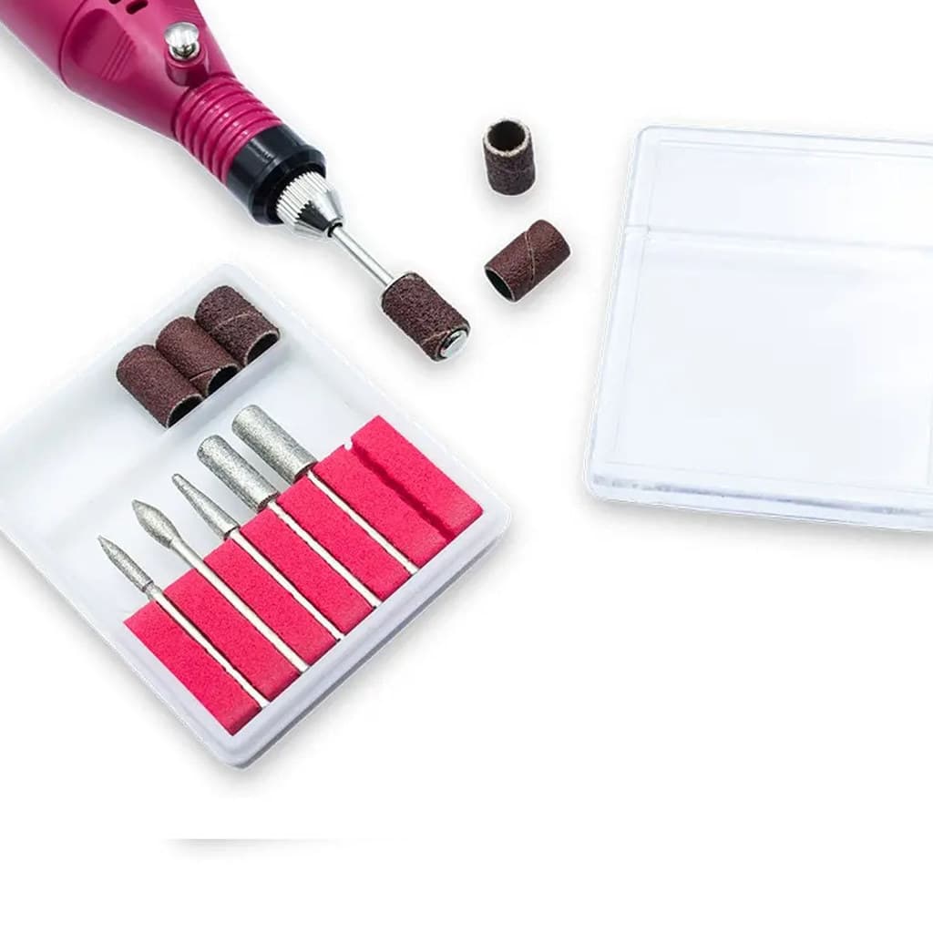 Kit 6 Brocas E Lixas Refil Lixadeira Unha Eletrica Gel Broca Manicure Pedicure