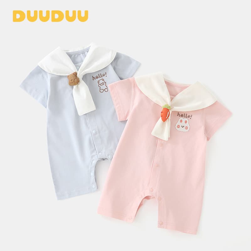 DUUUDUU Estilo Coreano 2025 Verão Manga Curta Bebê Menino Macacão Bebê Onesie Classe a Roupas de Recém-nascido Bebê