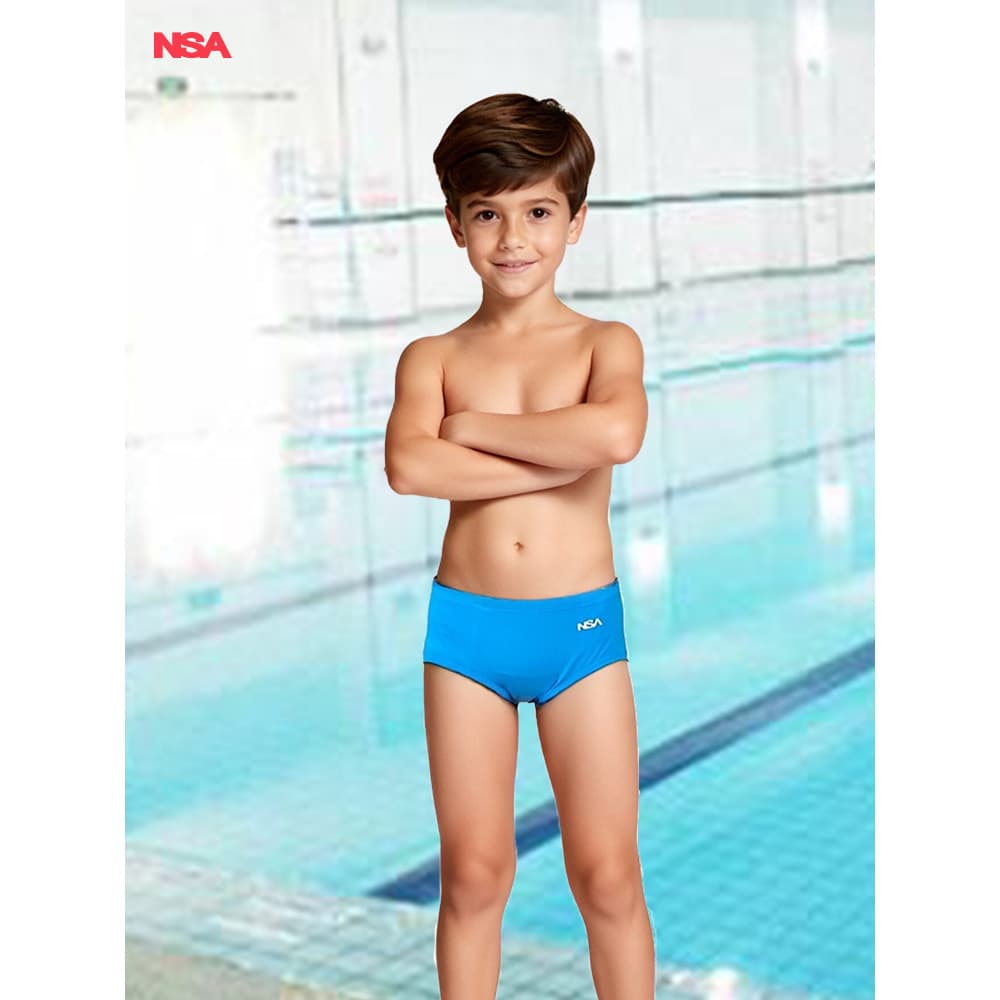 NSA calção de banho infantil masculino de secagem rápida pequeno Boxer Shorts de perna média competição de treinamento c