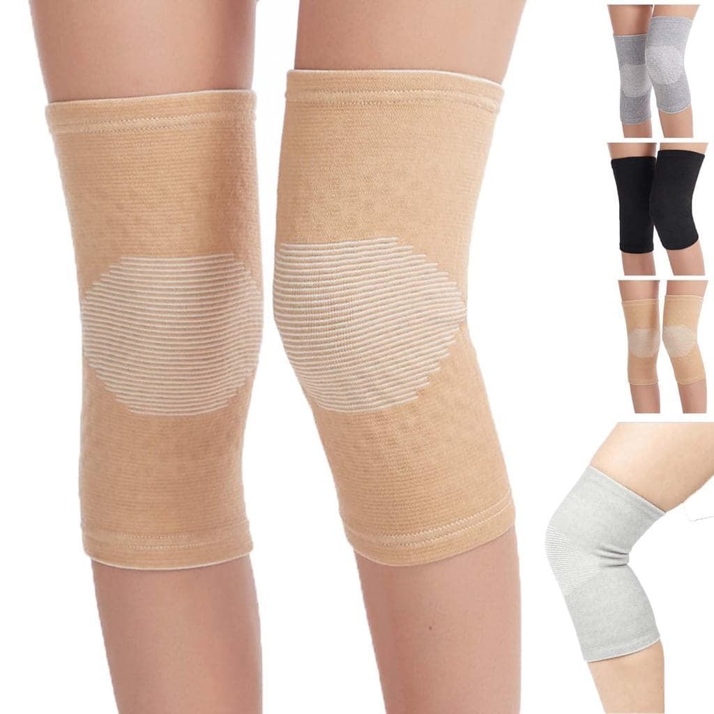 Suporte de Joelho de Bambu Bioaktiv, 1 Par de Joelheiras de Bambu, Respirável e Elástico, Compressão Confortável, Suport