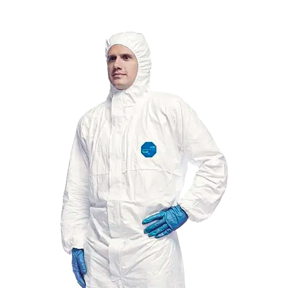 Kit 3 Macacão De Segurança Tyvek 500 Proteção Química Pintura Industrial Descartável Branco EPI CA 34151 Profissional