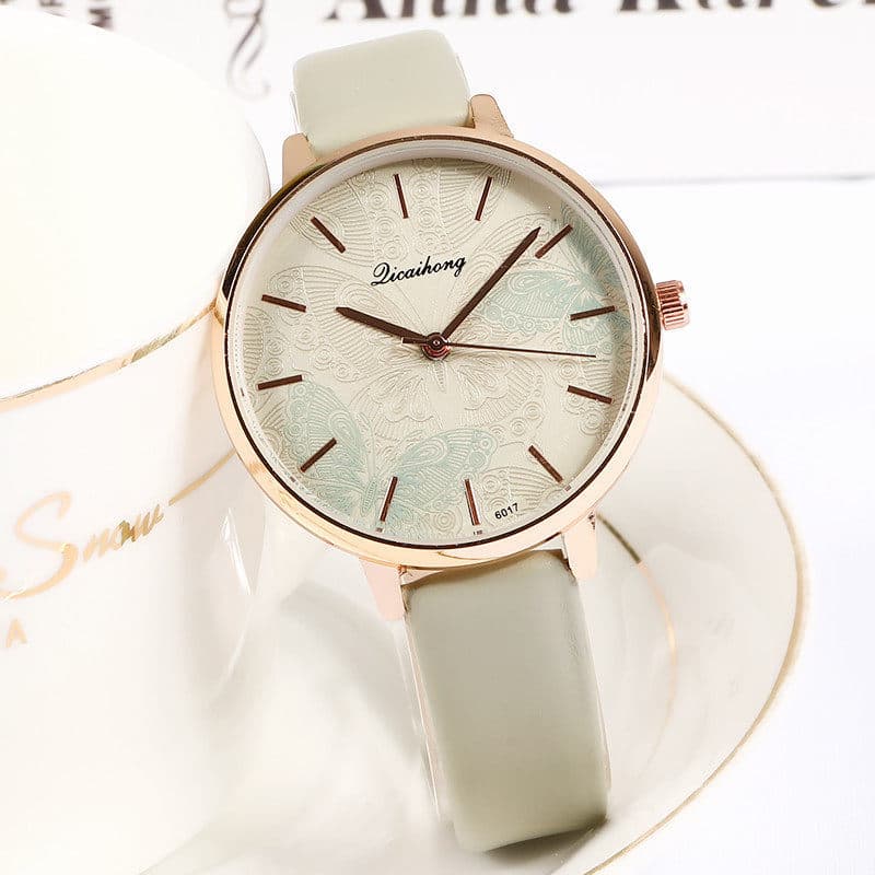 Relógio Importado Feminino Relógio Feminino Quartz Relógio Elegante Formal Padrão de borboleta feminino estilo in