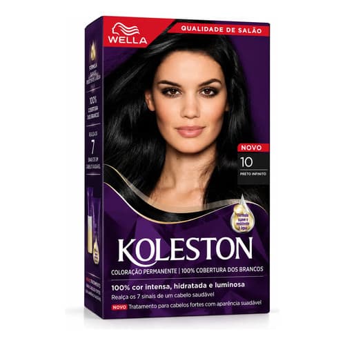 Tintura Tinta Koleston Preto Infinito Wella Kit Coloraçao 10 Preto Infinito