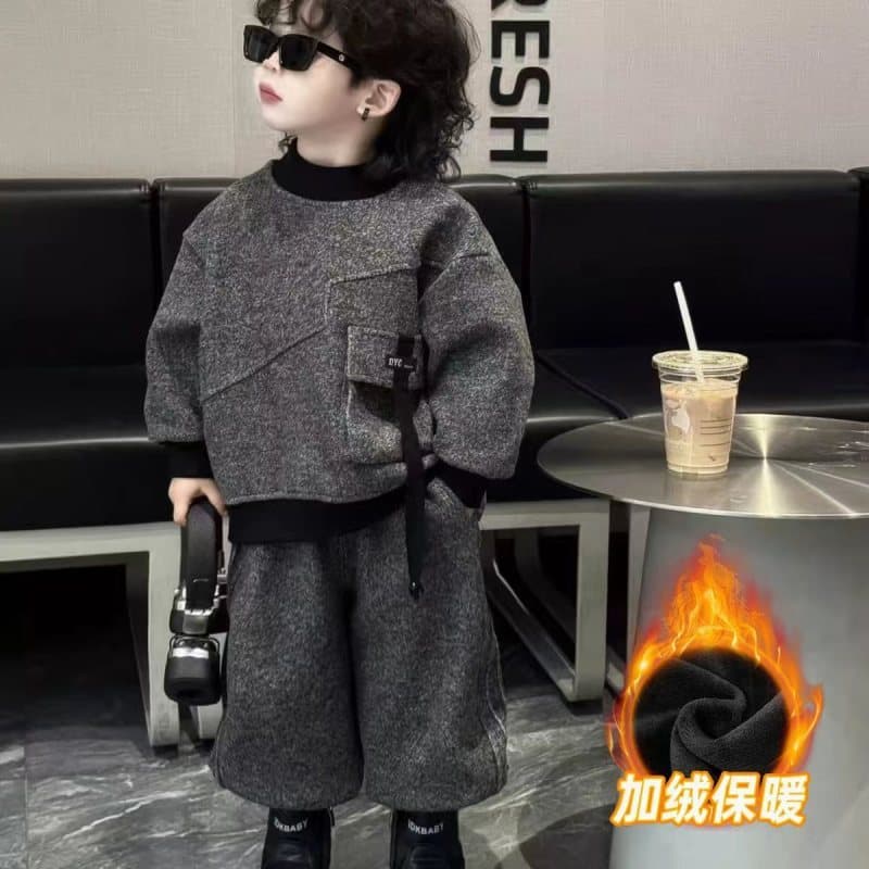 Crianças roupas infantis meninos roupas ternos e ternos ternos de lã 2026 inverno estilo ocidental moletom moletom tendê