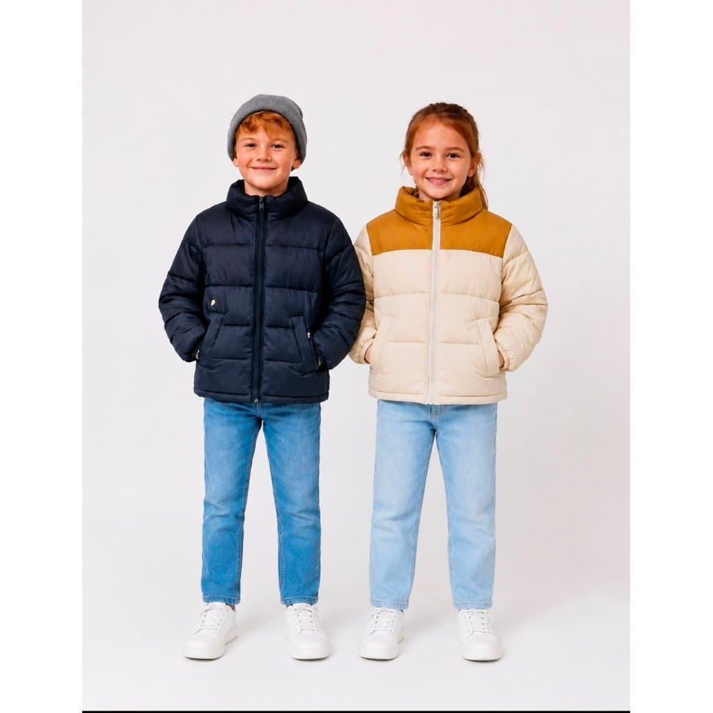 Jaqueta Bobojaco punho Elastico infantil puffer Grosso especial pra frio com capuz Importada