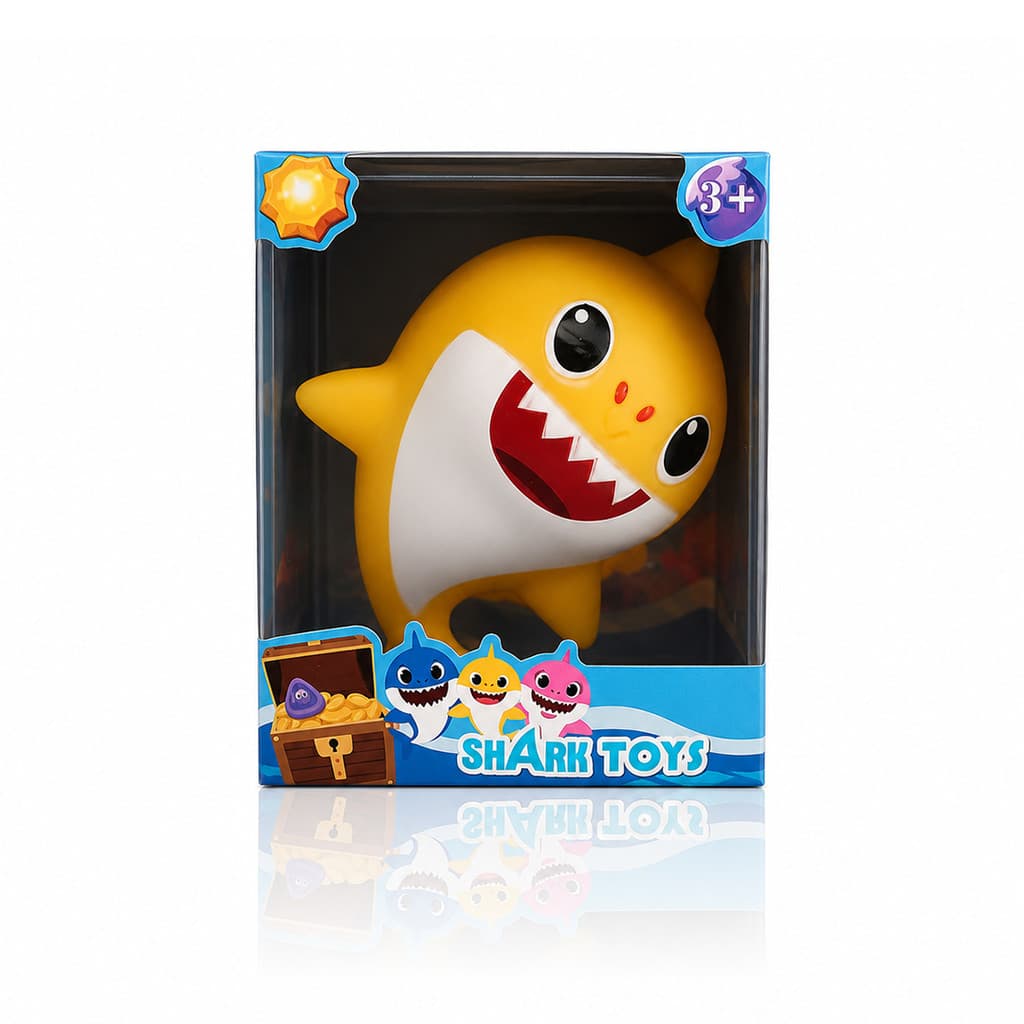 Brinquedo Tubarão Bebê Shark Toys Amarelo Musical Infantil Divertido
