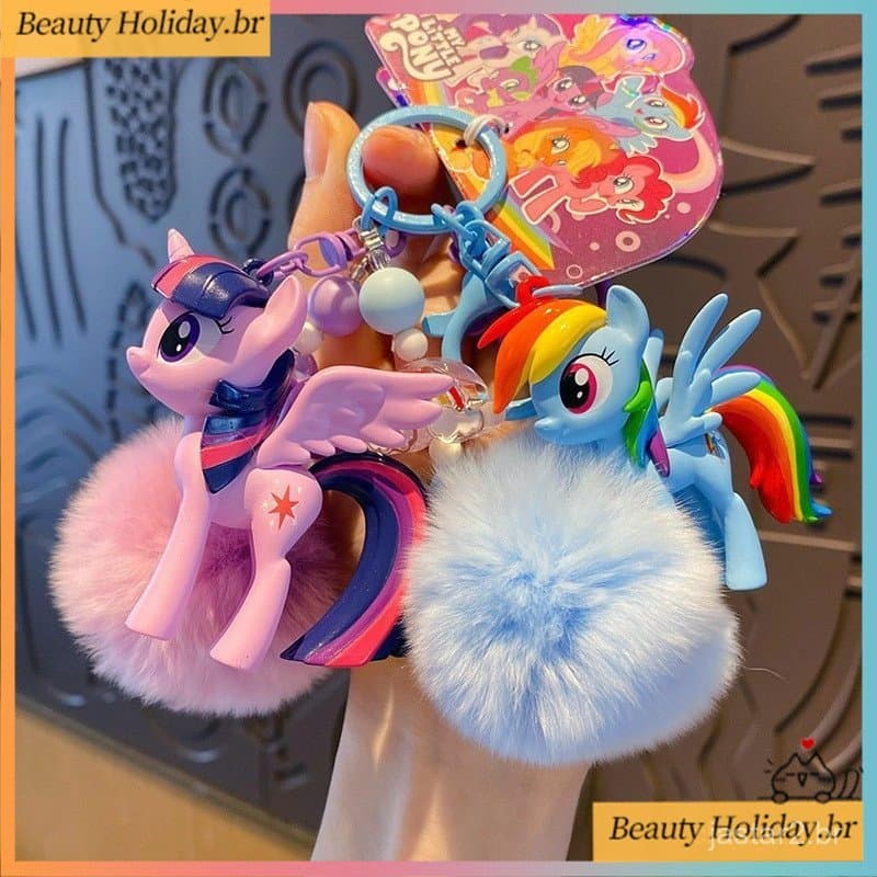 Autêntico Pony Baoli Peludo Bonito Chaveiro Boneca Pingente Presente Estoque Pronto