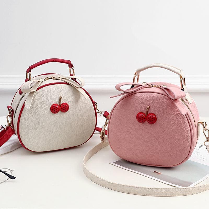 Litchi Padrão Contraste Cor Cereja Pequena Mochila 2022 Nova Feminina De Um Ombro Mensageiro Saco Do Telefone Móvel
