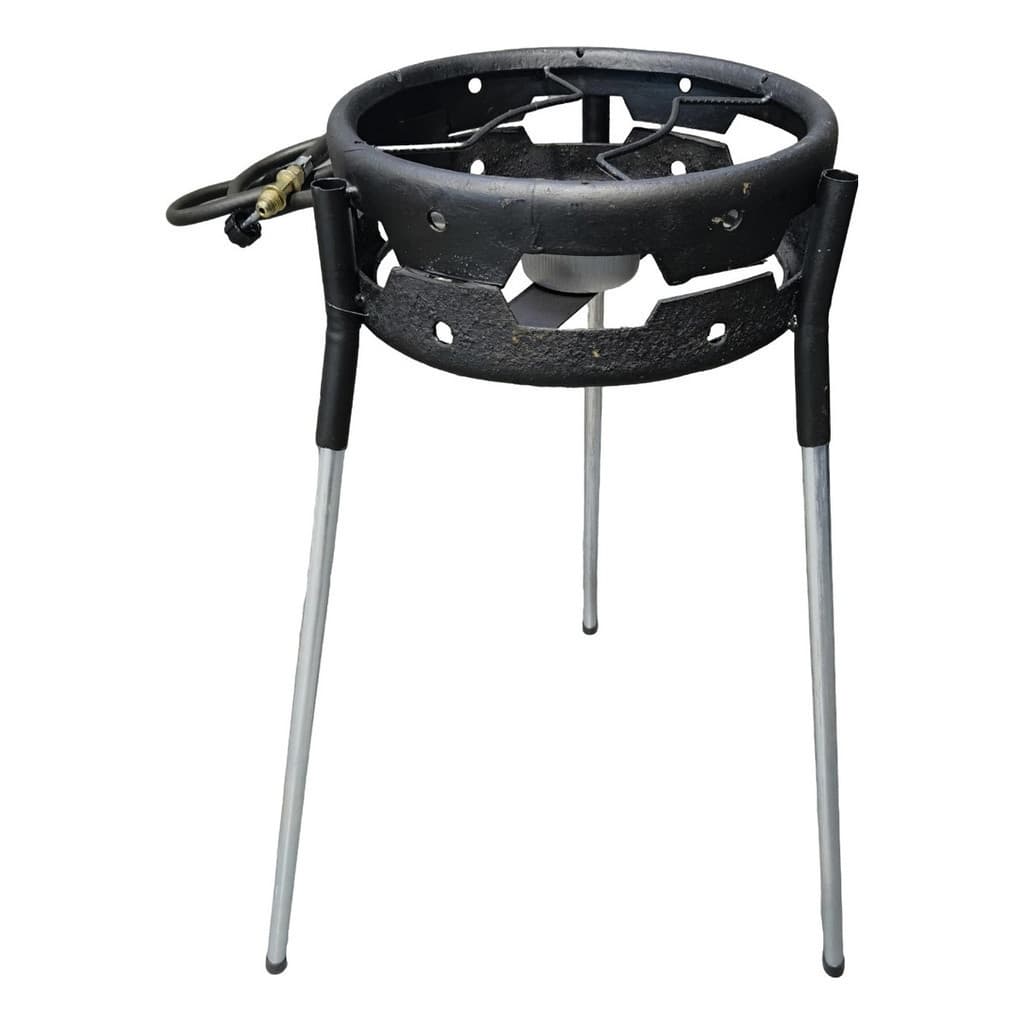 Fogareiro com Pé Alta Pressão + Regulador de Gás  – Para Cozinha Caipira, Tacho e Arado
