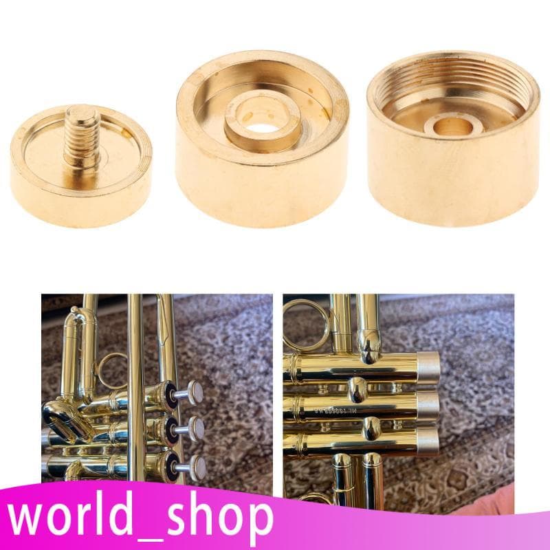 [World_shop] Botões De Dedo De Trompete Tampas De Válvula De Metal Kit De Peças De Reparo De Latão Durável Para Reposiçã