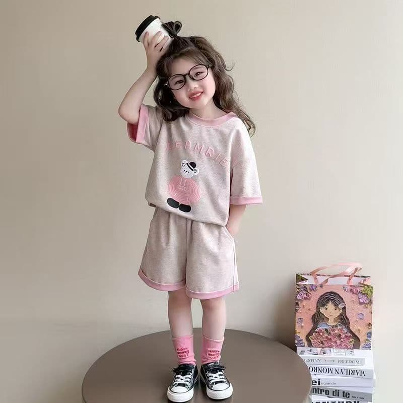 Crianças roupas infantis meninas roupas terno verão 2026 novo estilo bebê menina Shorts de manga curta roupas de verão j