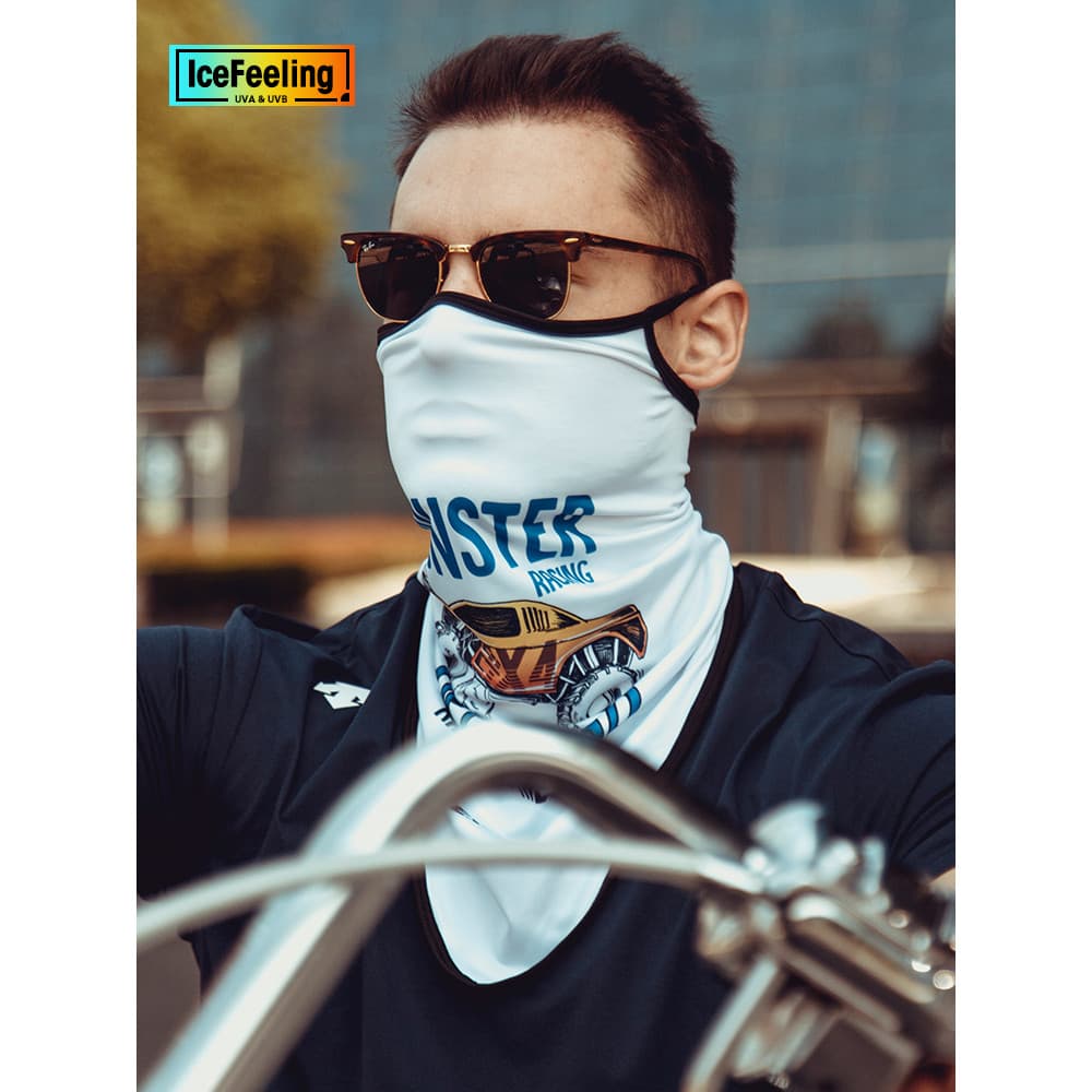 Máscara protetora solar britânica feminino ciclismo babador verão gelo seda pescoço proteção pescoço capa cachecol mascu