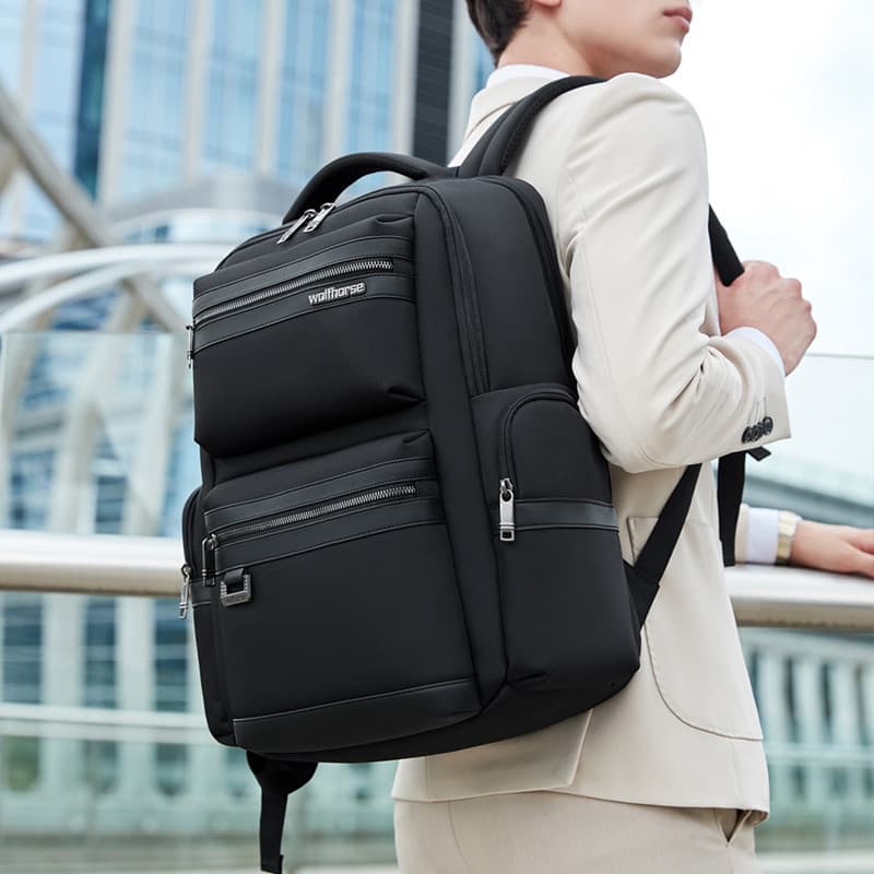 Mochila de negócios masculina Casual estudante saco de escola Multi-camada mochila grande capacidade viagem de negócios