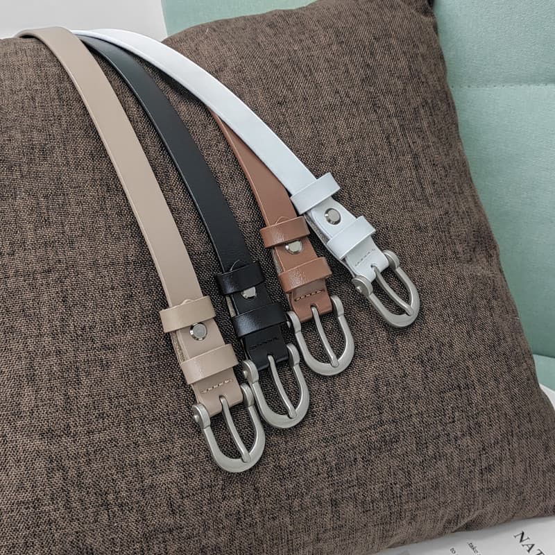 Cinto feminino moda All-Match terno decorativo couro fino cinto de couro genuíno verão ins estilo preto Jeans cinto
