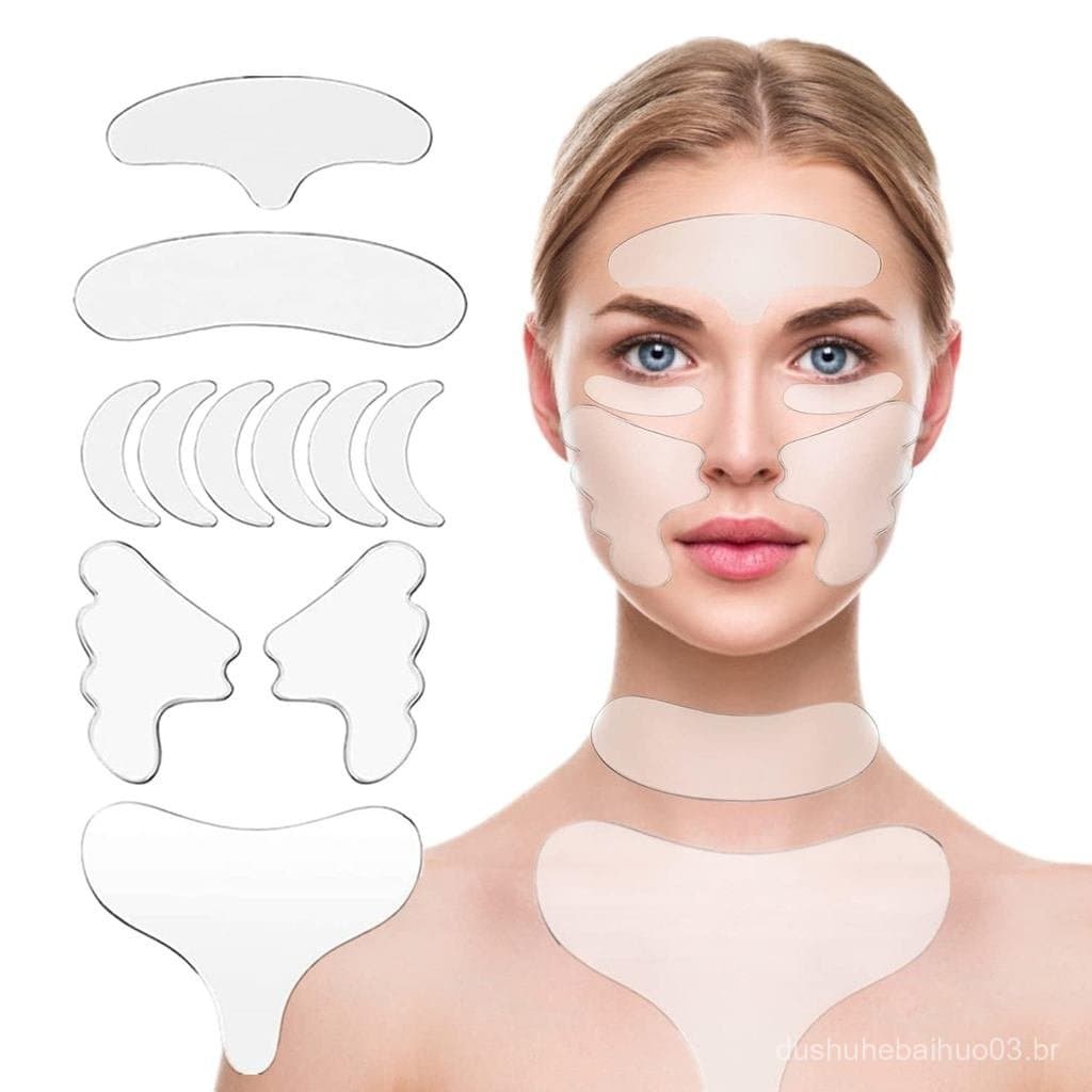 Patches para Rugas no Pescoço, Almofadas Reutilizáveis para Rugas no Peito, 11 peças de Patches AntiRugas de Silicone p