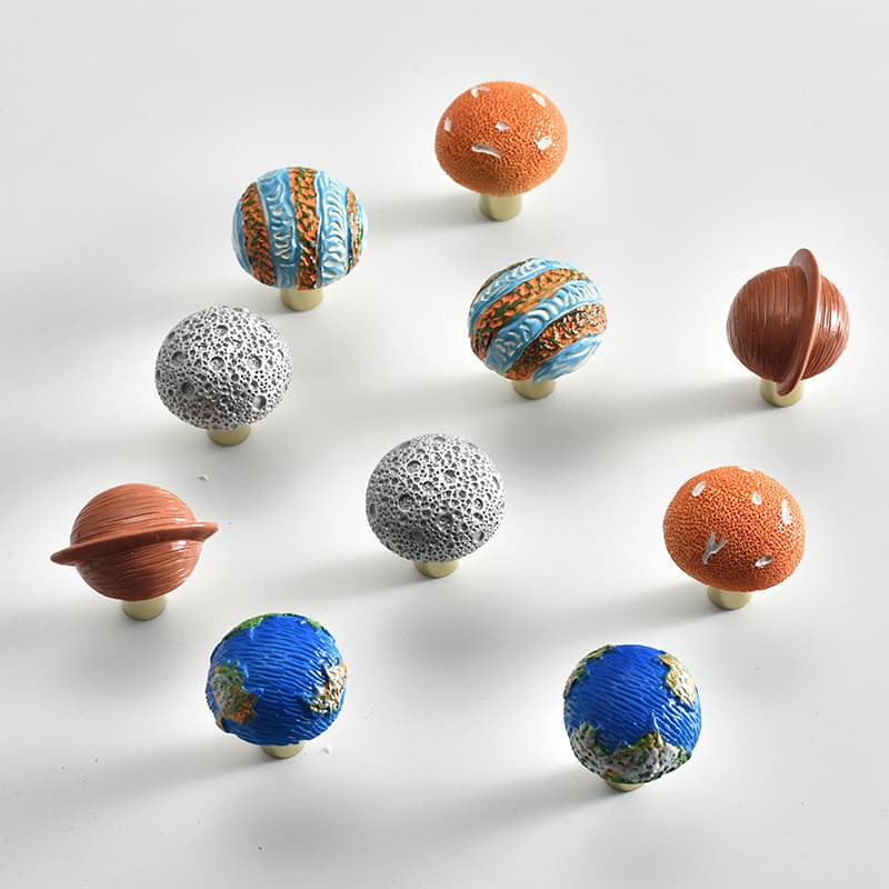 Puxador de Armário Criativo em Forma de Planeta, Puxador de Gaveta de Furo Único, Decoração de Quarto Infantil, Guarda-R