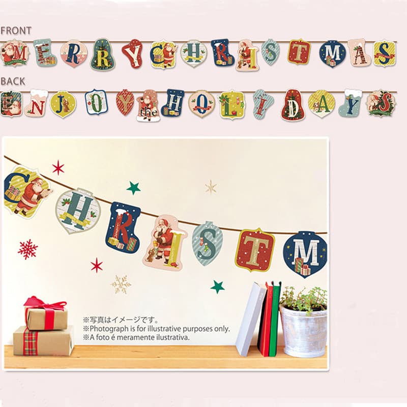 Decorações de natal japonesas guirlanda pendurado bandeiras bonito ano novo fontes de festa dourado guirlanda de natal E