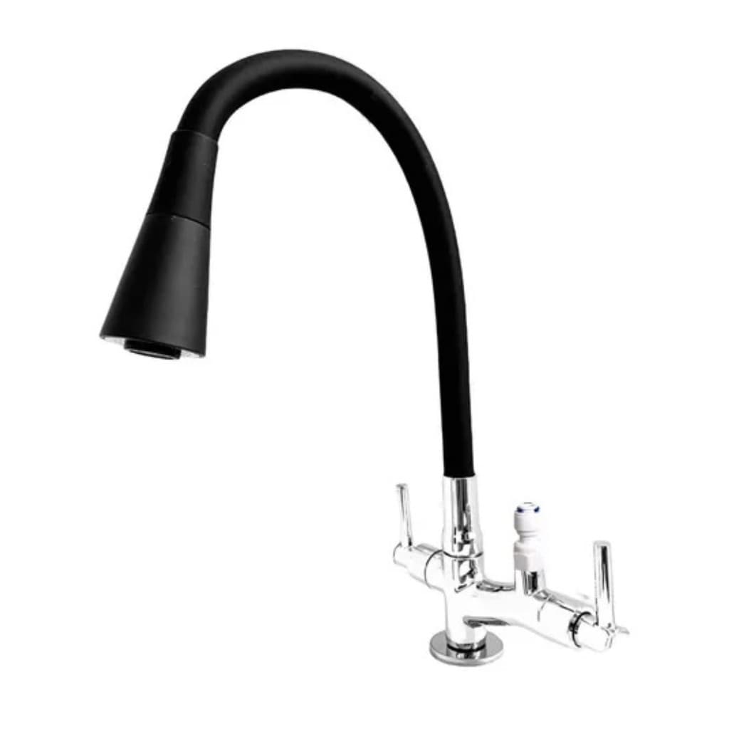 Torneira Cozinha 1/4 Mesa Flex Preta Cone Saída Purificador