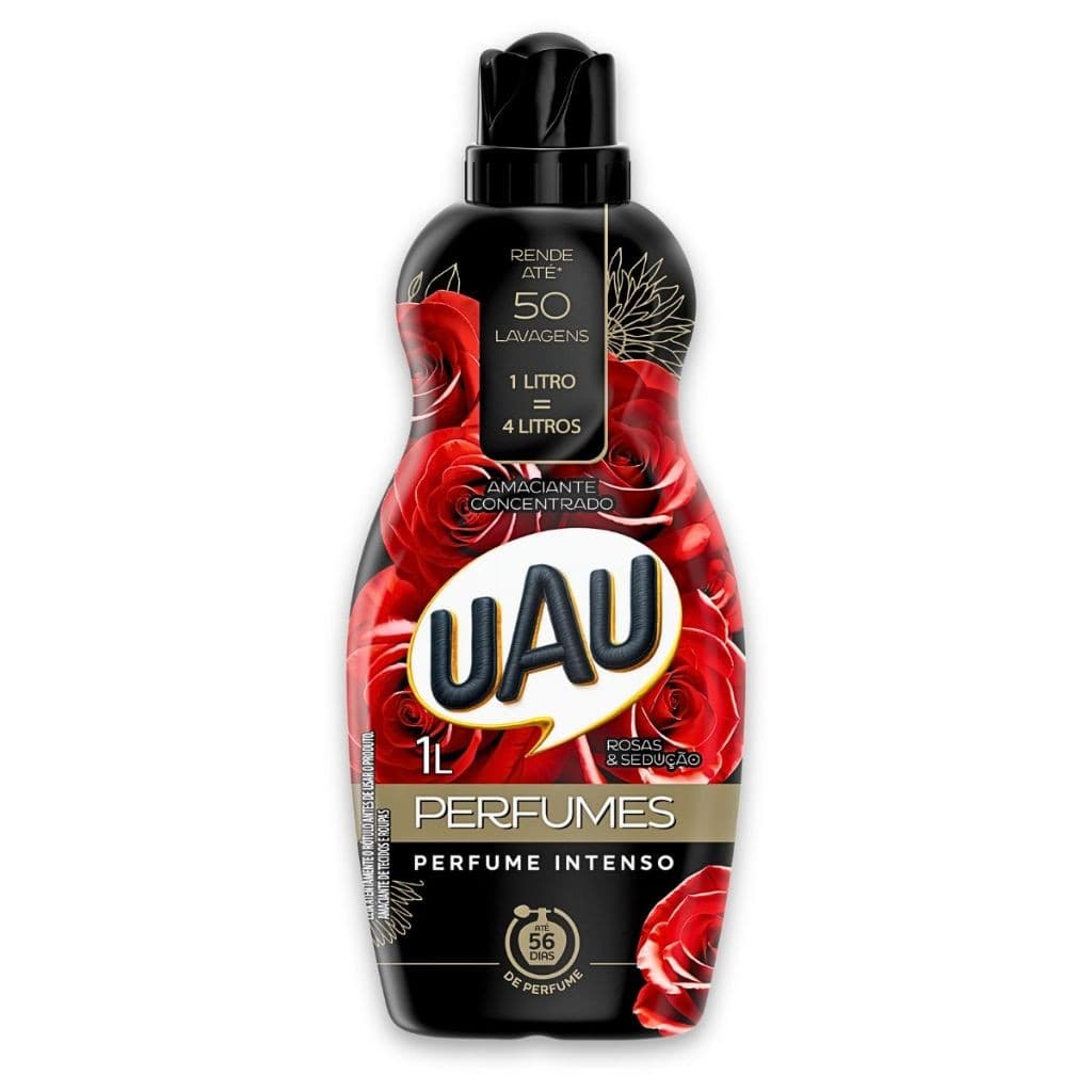 Amaciante Concentrado Perfumes UAU Rosa e Sedução 1L ENVIO RAPIDO
