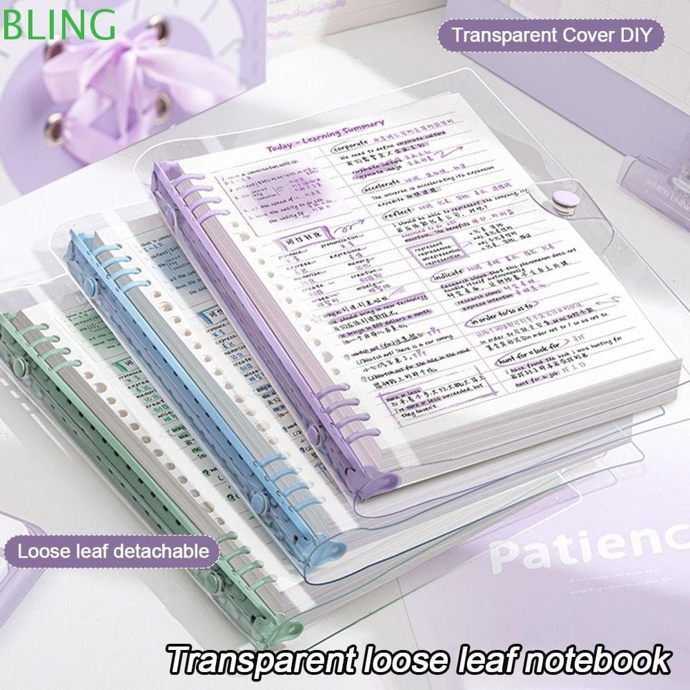 Cadernos De Pasta BLING , Livro De Agenda Transparente A5 , Bloco De Notas De Planejador Semanal Diário De Folhas Soltas