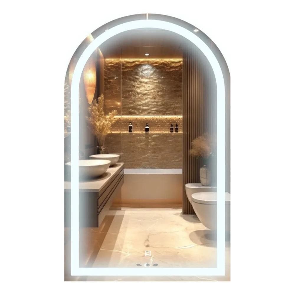 Espelho Arco Meio Corpo Led Branco Touch 50x70cm Lapidado 04