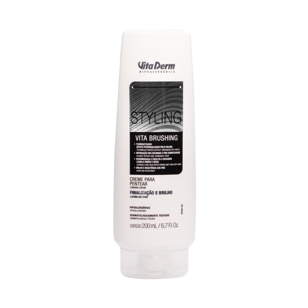 Creme De Pentear Leave In Com Uso De Secador Vita Derm 200ml
