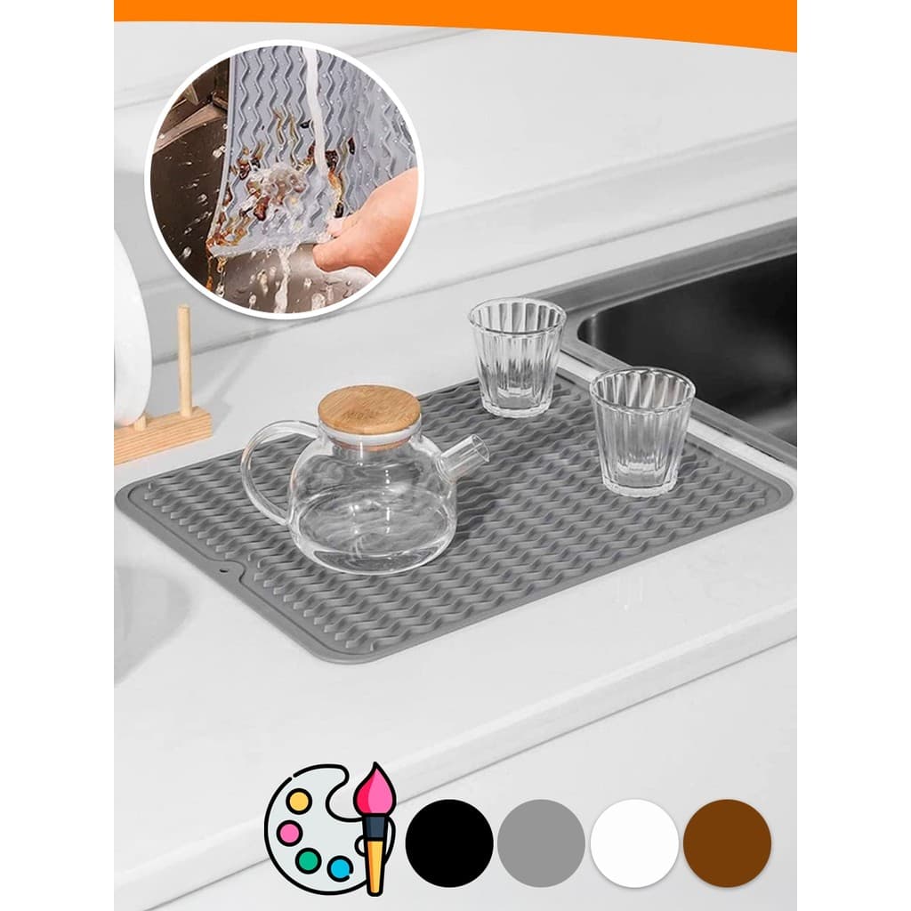 Tapete Escorredor De Silicone Para Louça 30x40CM Cozinha Térmico Descanso Panelas Várias Cores  Nano Shop