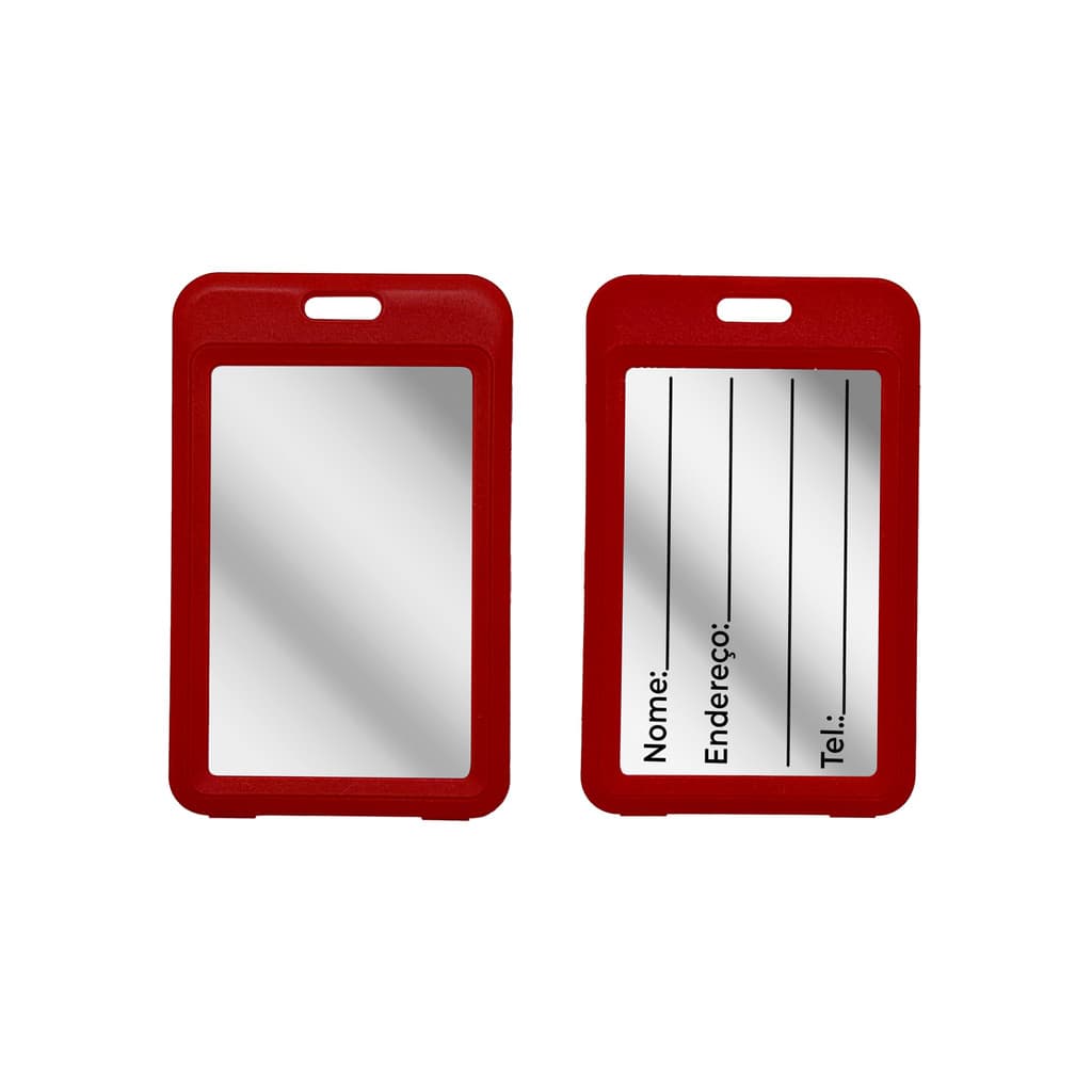 Porta Crachá e Credencial Vertical Para Eventos e Trabalho - Vermelho Escuro