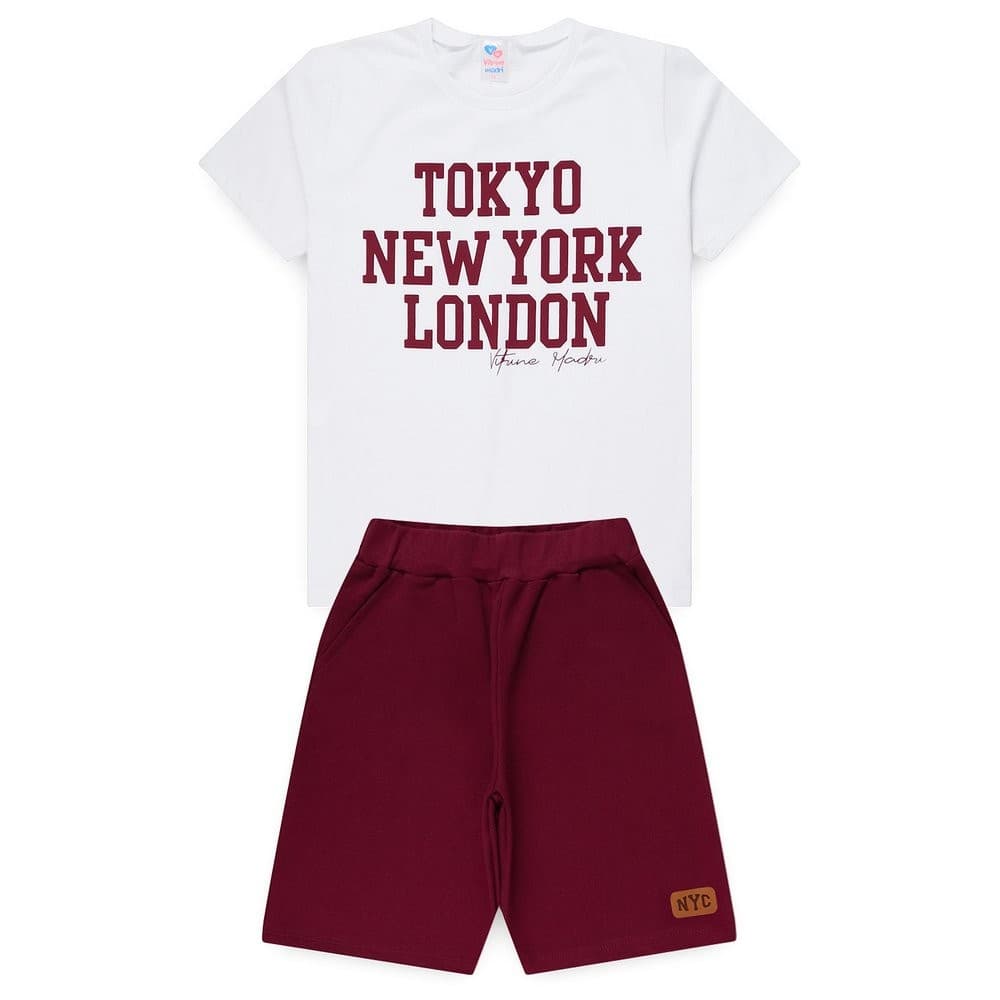 Conjunto Juvenil Verão Masculino World Cities