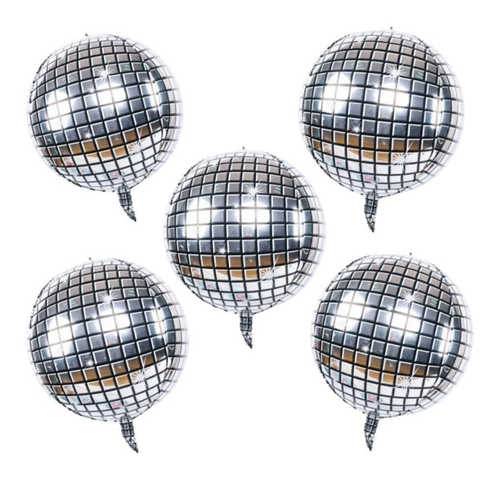 Kit c/10 Balão Globo Metalizado Mini Discoteca Anos 80/90 4D 10"Polegadas