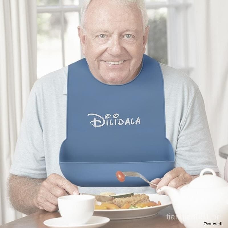 Protetor de Pano para Refeições de Adultos com Deficiência, Babador de Silicone para Idosos, Cidadãos, Babadores de Sili