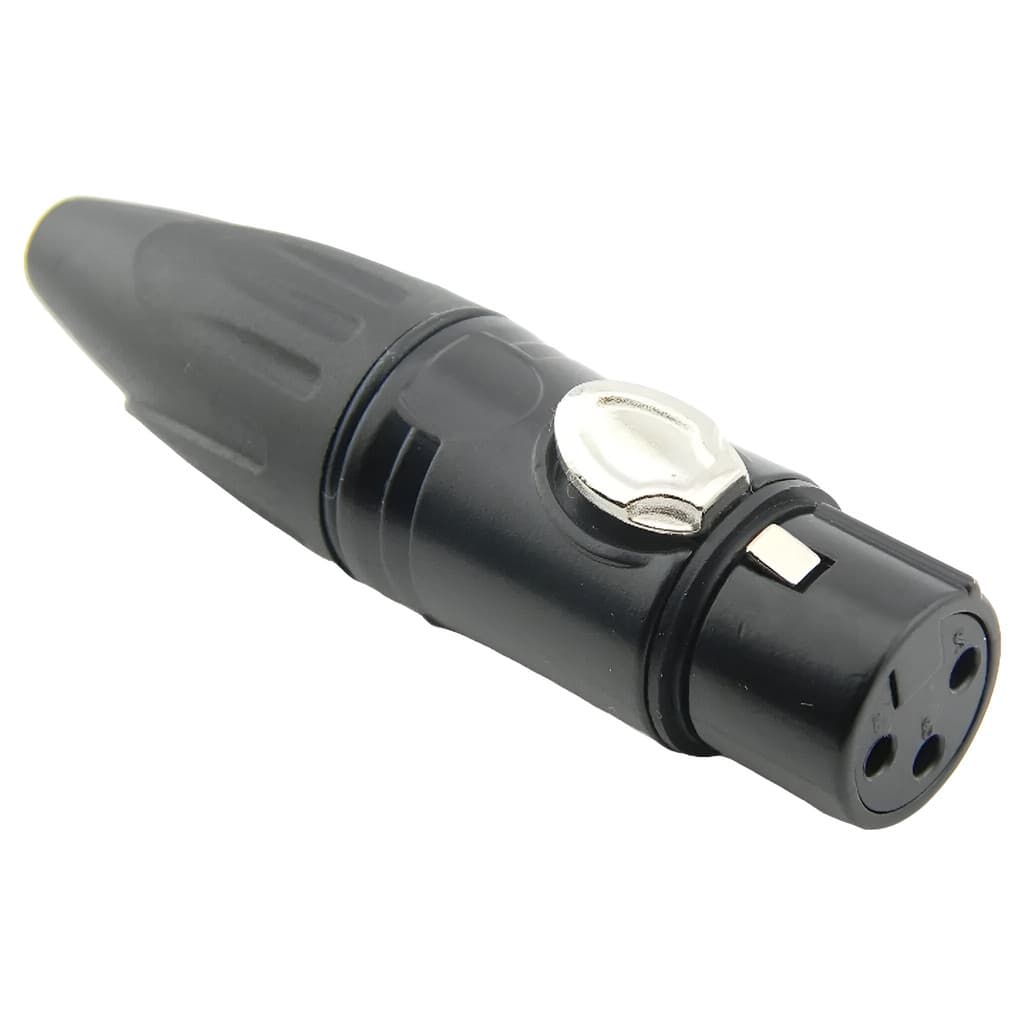 Conector XLR Fêmea Profissional 3 Pinos Para Microfone E Mesa De Som