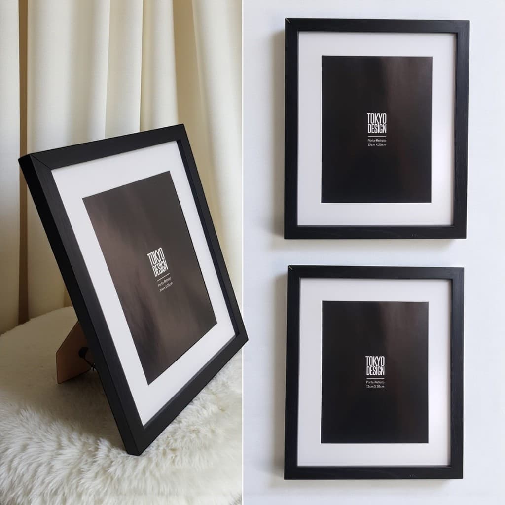 Kit 3 Porta Retratos 15x20 Moldura Paspatur Quadro Bronx