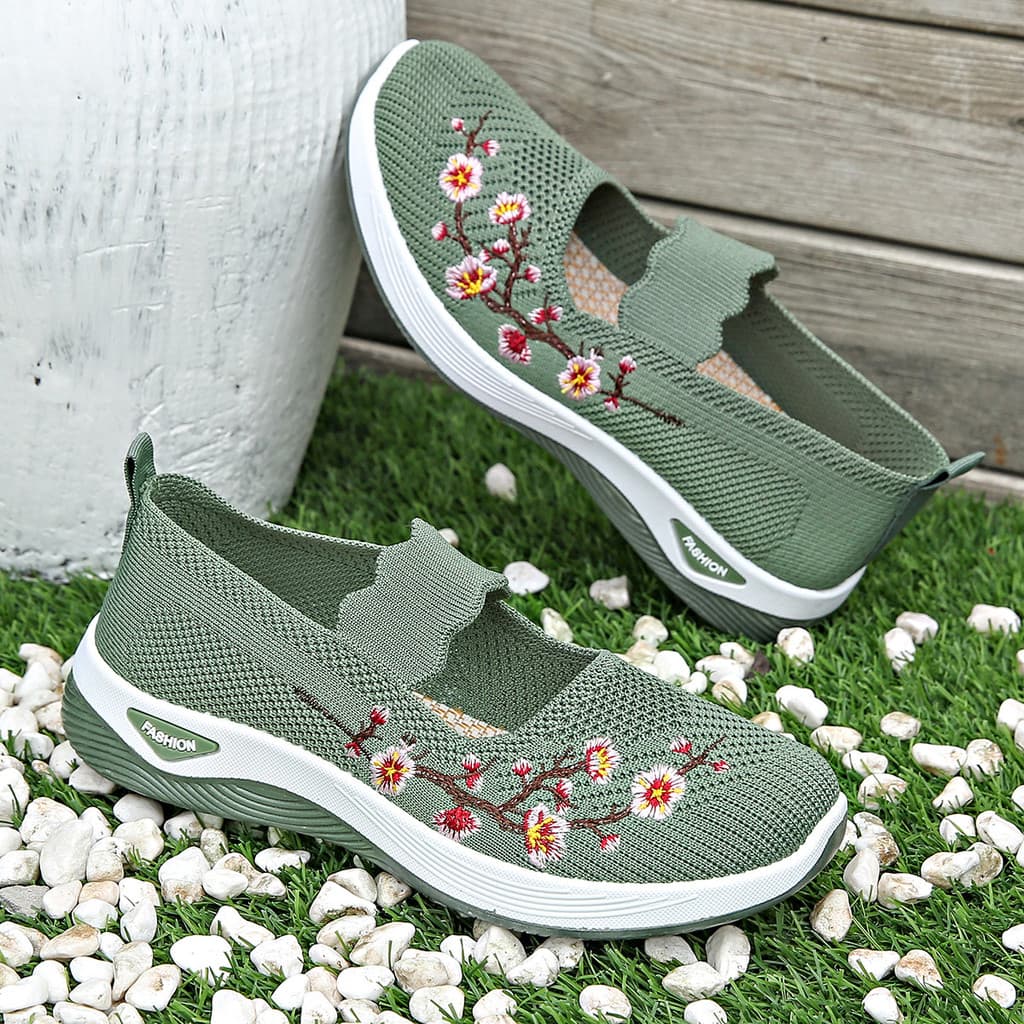 2025 Sapatos De Tecelagem Respiráveis Bordados Primavera Outono