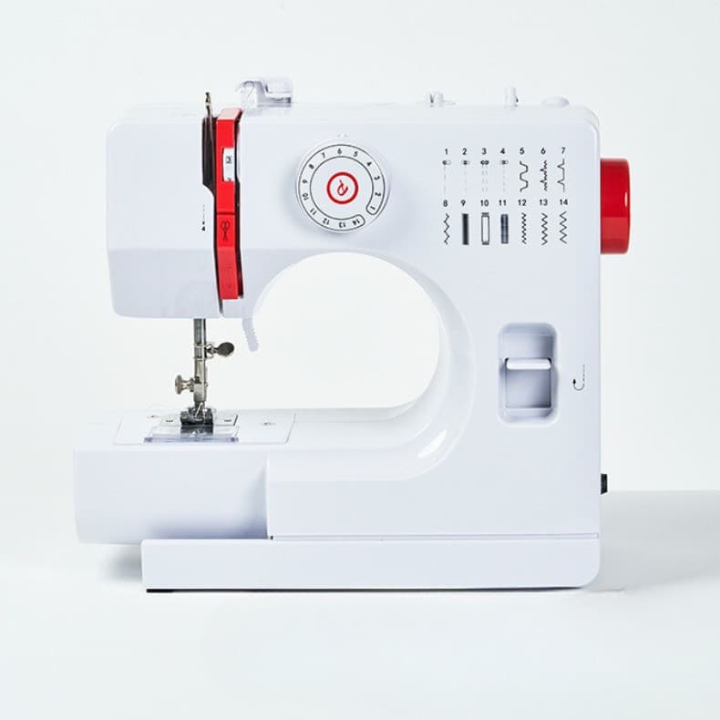 Máquina de Costura 14 Pontos Elétrica Portátil com Pedal Compacto Funcional Para Costuras Domésticas e Pequenos Reparos