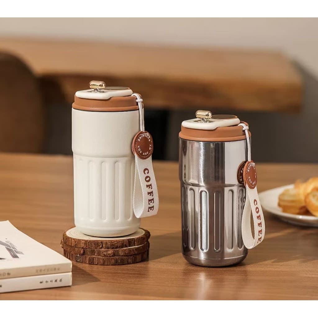 Copo Térmico Inteligente 450ml Inox 316 – Xícara de Café com Display Digital e Isolamento Térmico