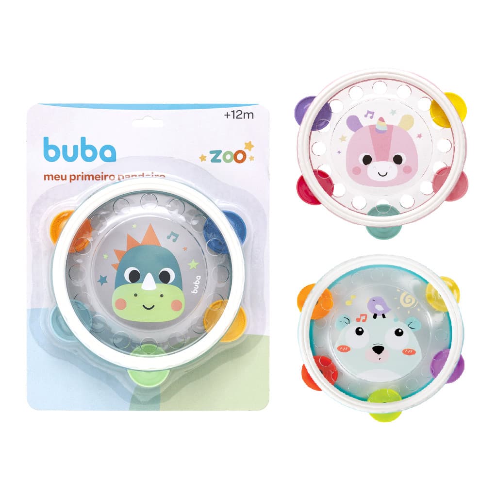 Brinquedo Infantil Pandeiro Instrumento Musica Bebê Chocalho - Buba
