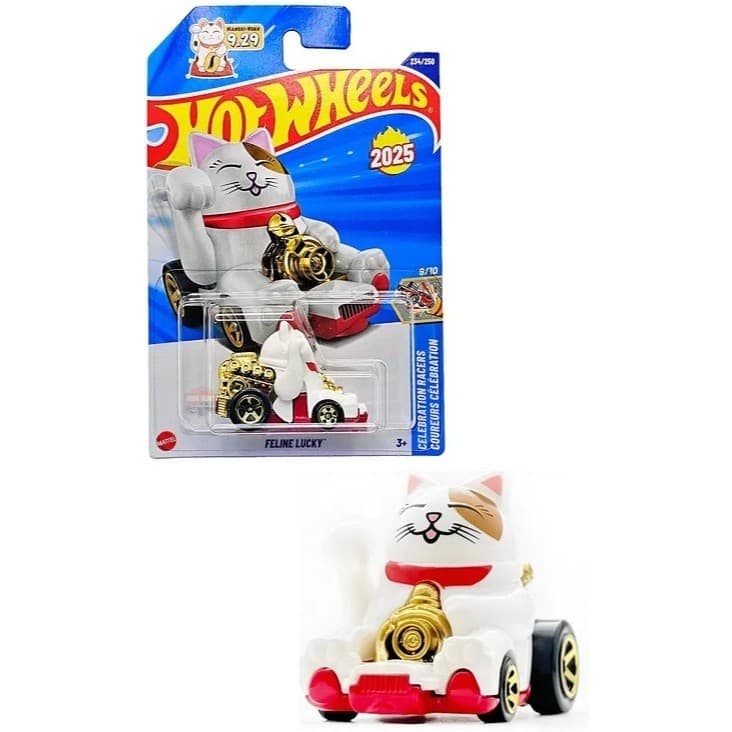 Carrinho Hot Wheels FELINE LUCKY (gato da sorte) Lote N 2025 (Mattel) 1/64