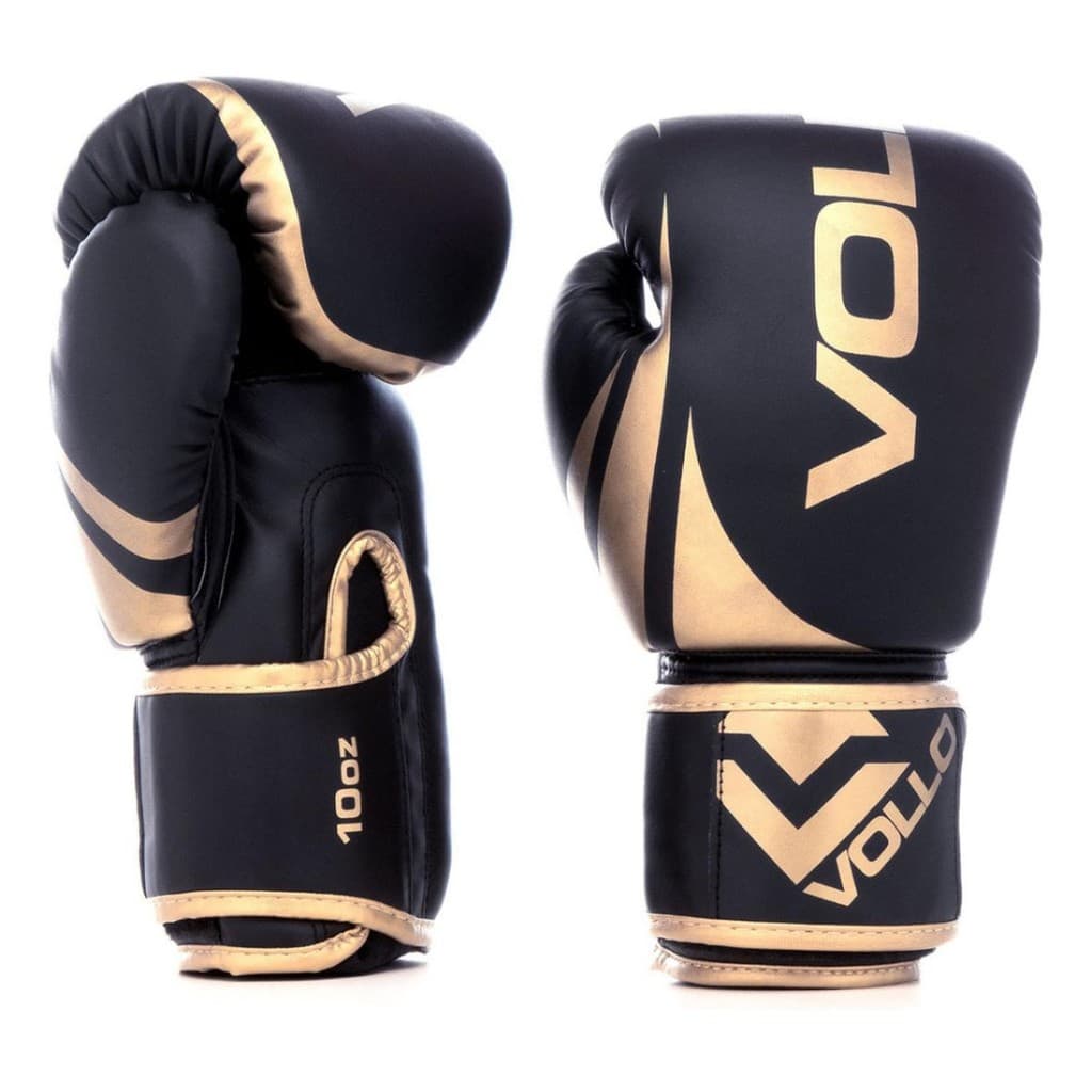Luva Boxe Vollo Muay Thai Kickboxing Tam 10 12 14 Oz Preta
