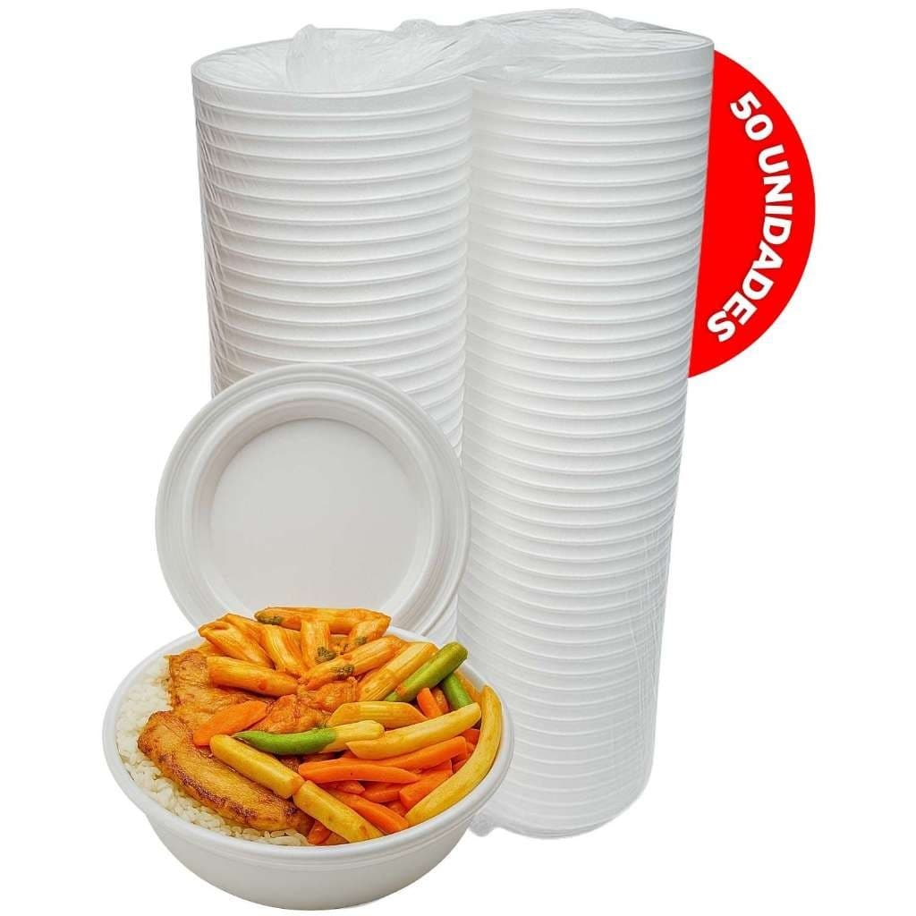 Marmitex Isopor Térmica Com Tampa N7 Marmita Delivery Kit 50 Unidades
