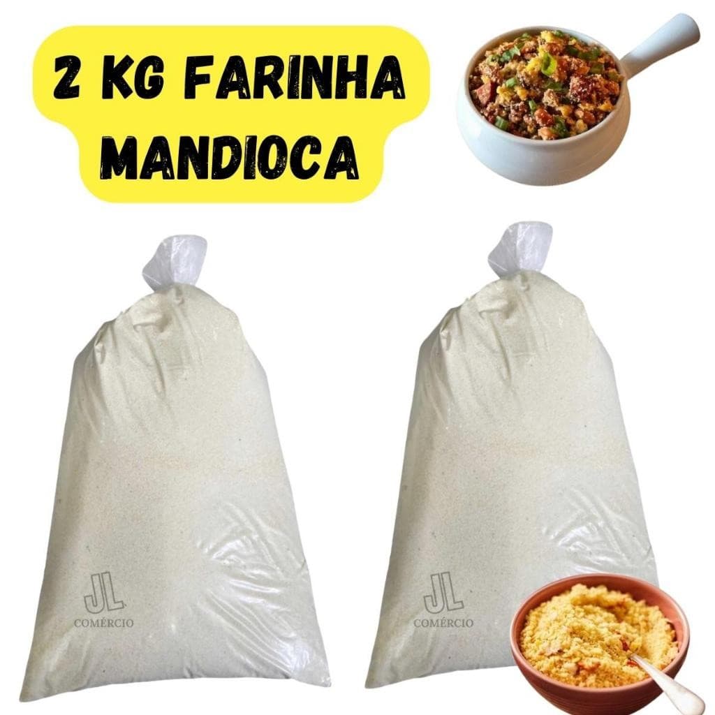 Farinha De Mandioca Branca Torrada E Fina Melhor Da Bahia 2 Kg