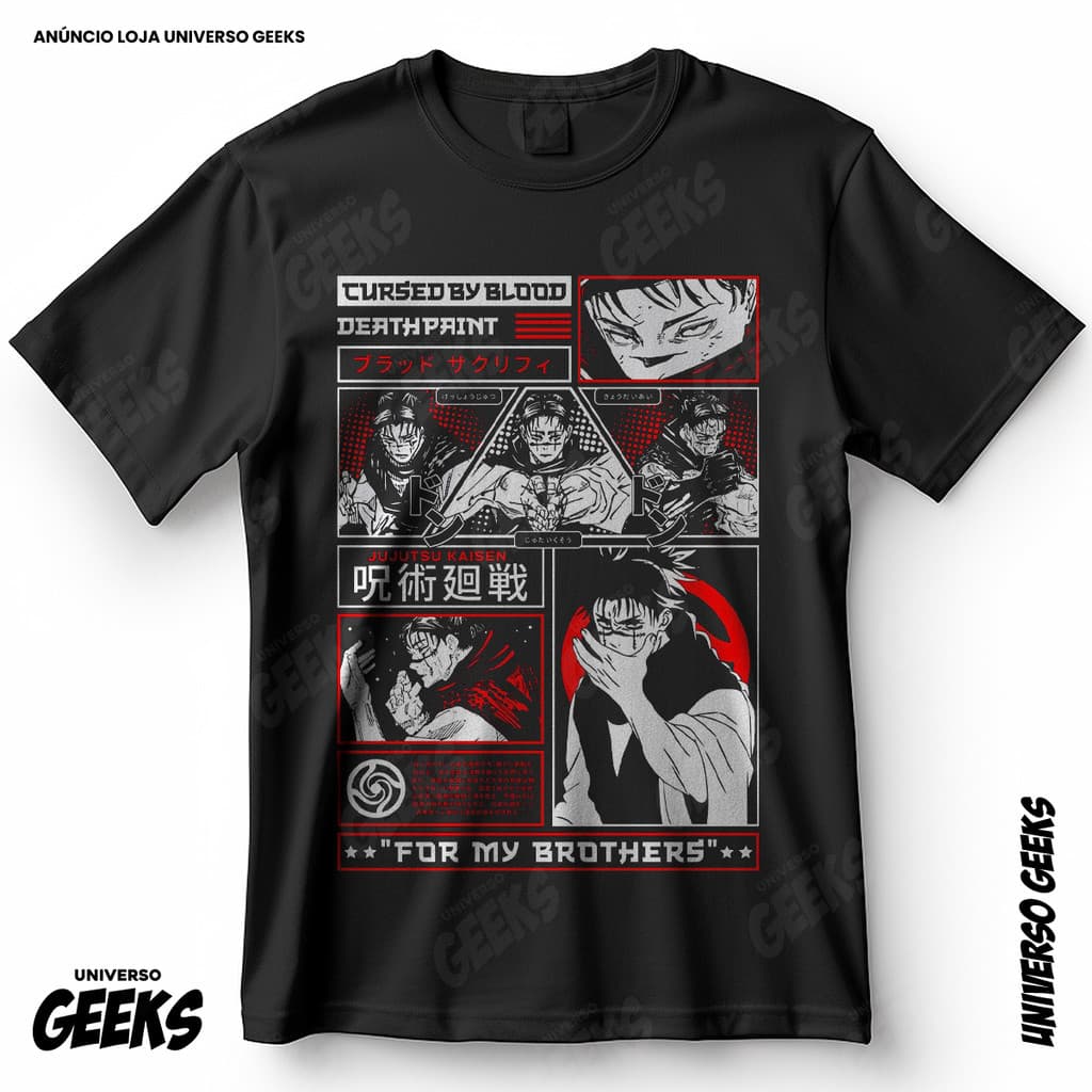 Camiseta Jujutsu Kaisen Choso Manga Japonesa Otaku Blusa Camiseta de Anime 100% Algodão
