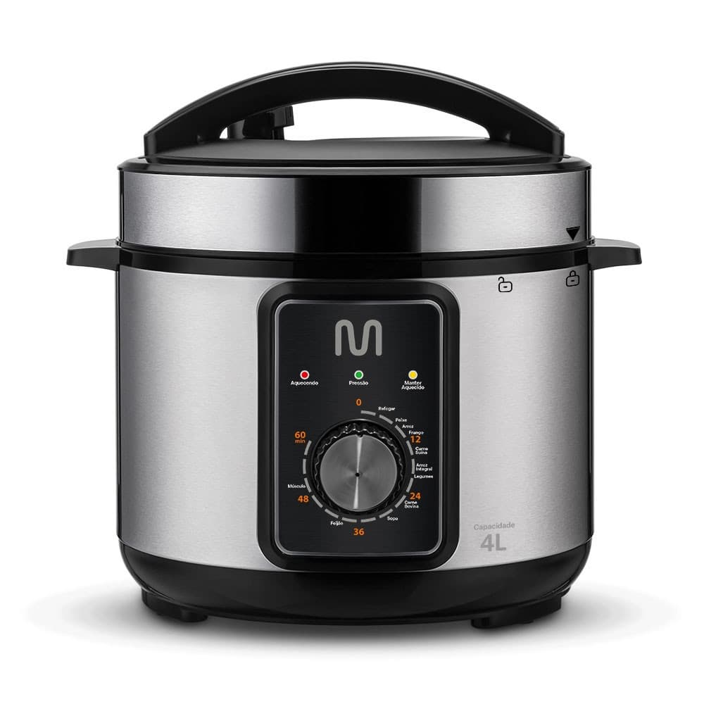 Panela de Pressão Elétrica 4L 800W/220V Preta Multi - GO082