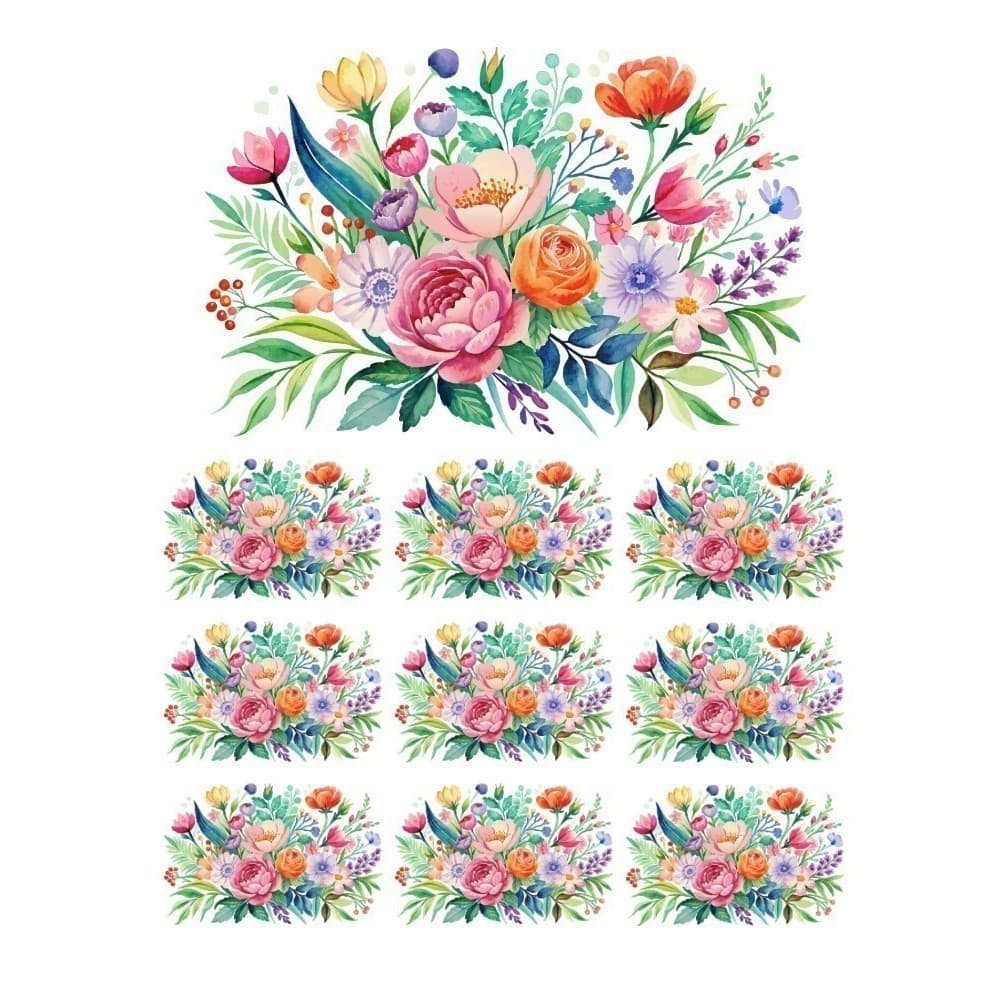 Decalque Hidro Transfer - Flores