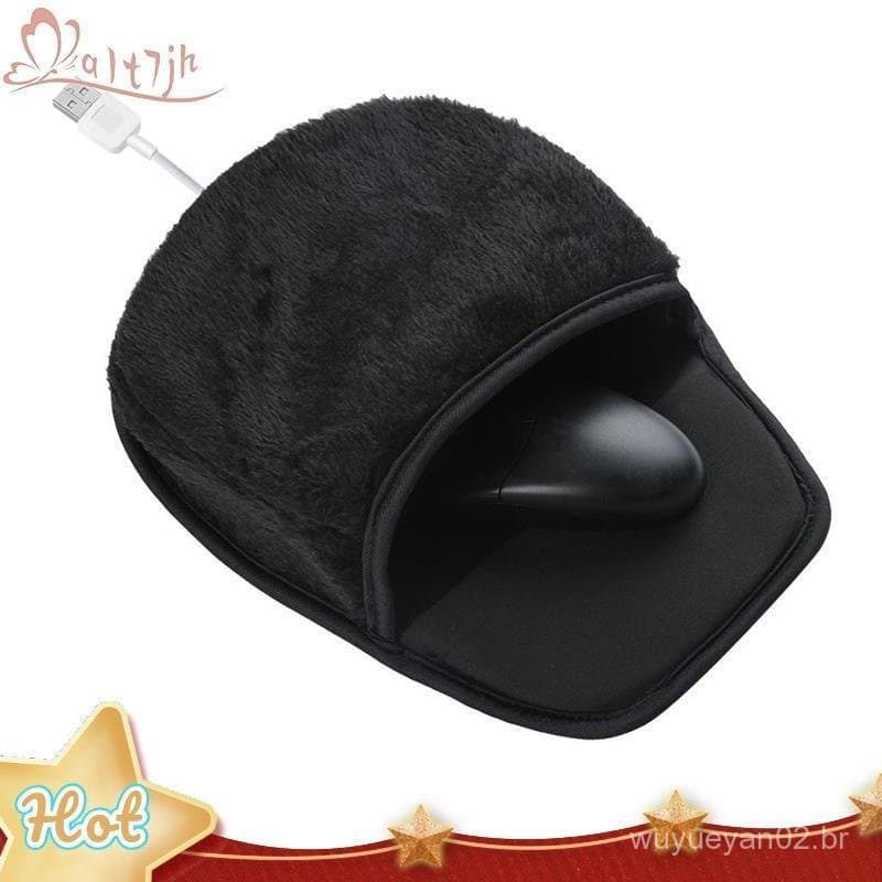 USB Aquecido Mouse Pad Digitação Mão Mais Quente Inverno Pelúcia Aquecimento Mesa Acessório Do Computador Para O Trabalh