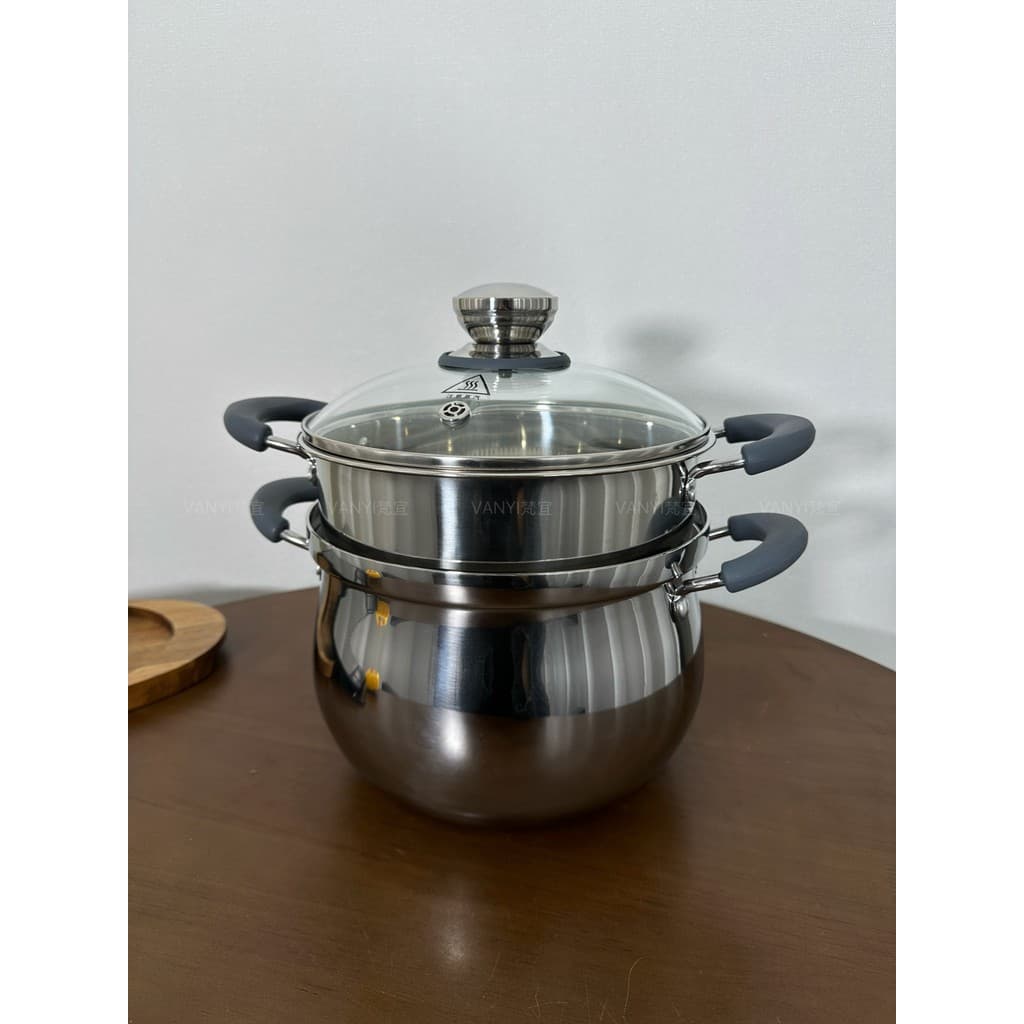 Panela de estoque 304 de aço inoxidável doméstica espessada de grande capacidade sopa Congee panela de guisado fogão de