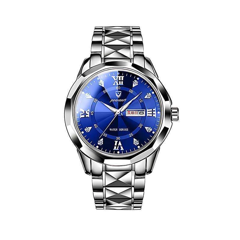 relogio masculino Relógio mecânico puro totalmente automático com fundo transparente, mostrador grande, calendário duplo